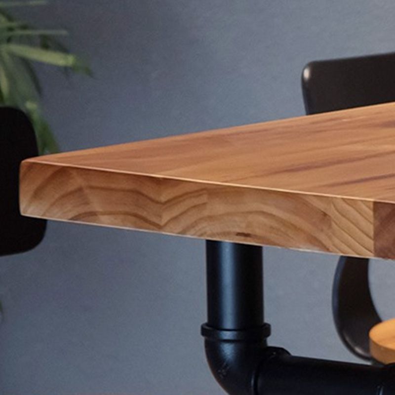 Modern Pub Height Bar Table Rectangle Top Bar Table with Black Base