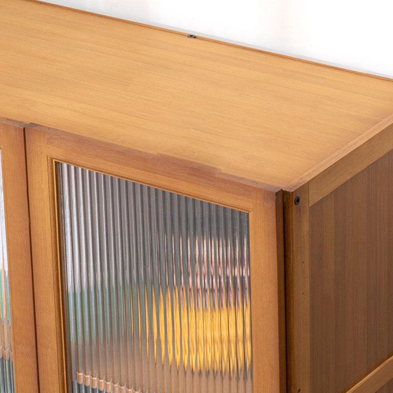 Contemporary Closed Back Bamboo Bookshelf Acrylic Bookcase with Cabinets