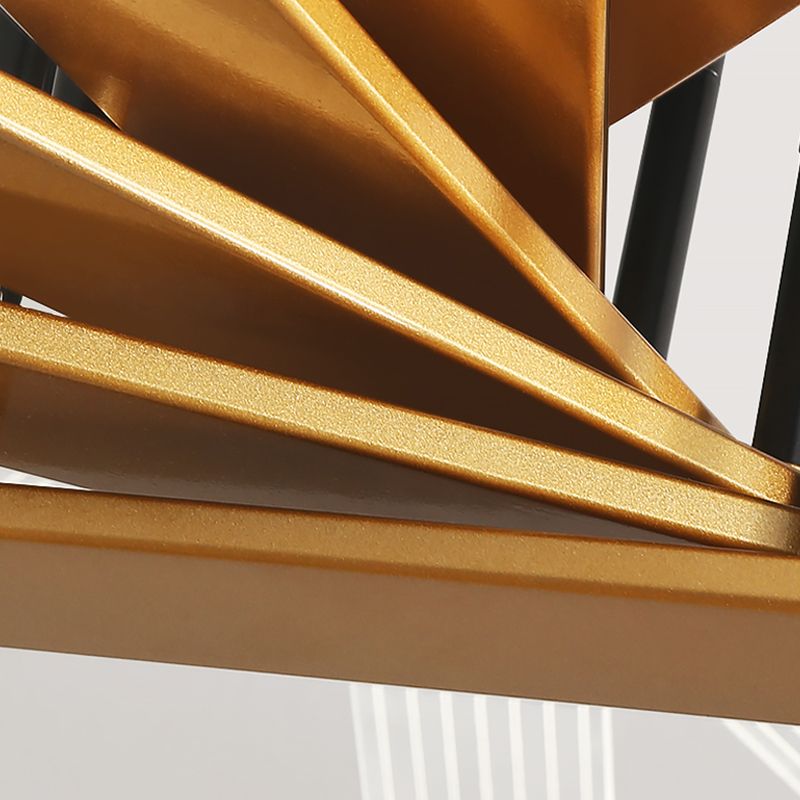 Metal Round Shade Flush Ceiling Light Modern Multi Lights Flush Mount Fixture in Brass