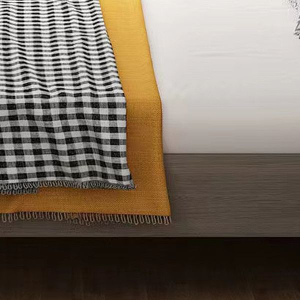 36.61" High Standard Bed with Headboard Gray  Solid Wood Mattress Included