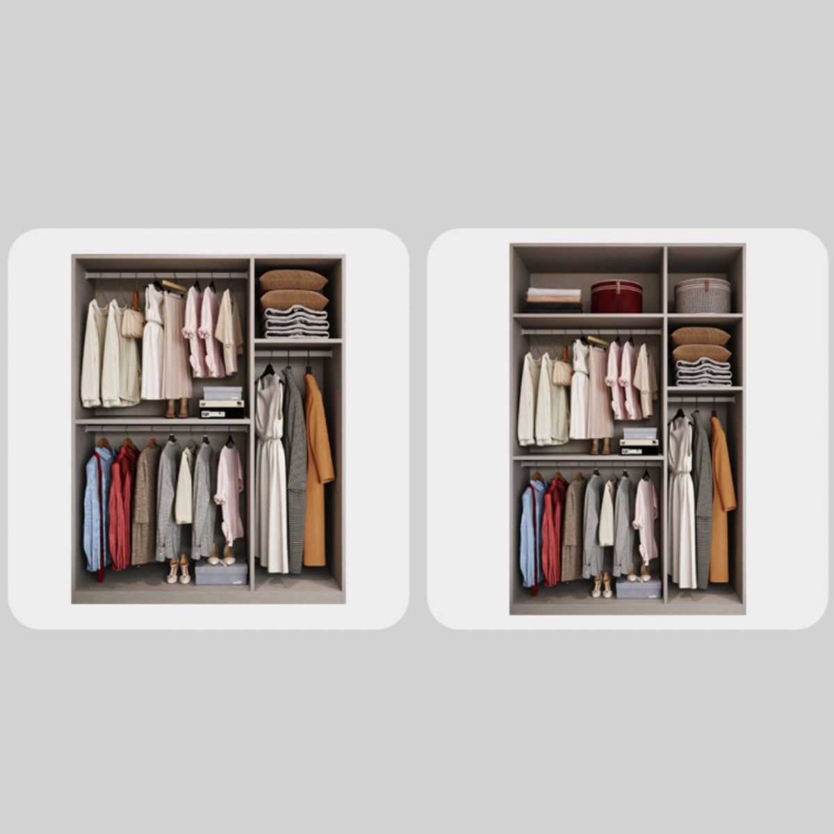 Modern Wood Wardrobe Armoire Freestanding Soft Close Doors Wardrobe Cabinet