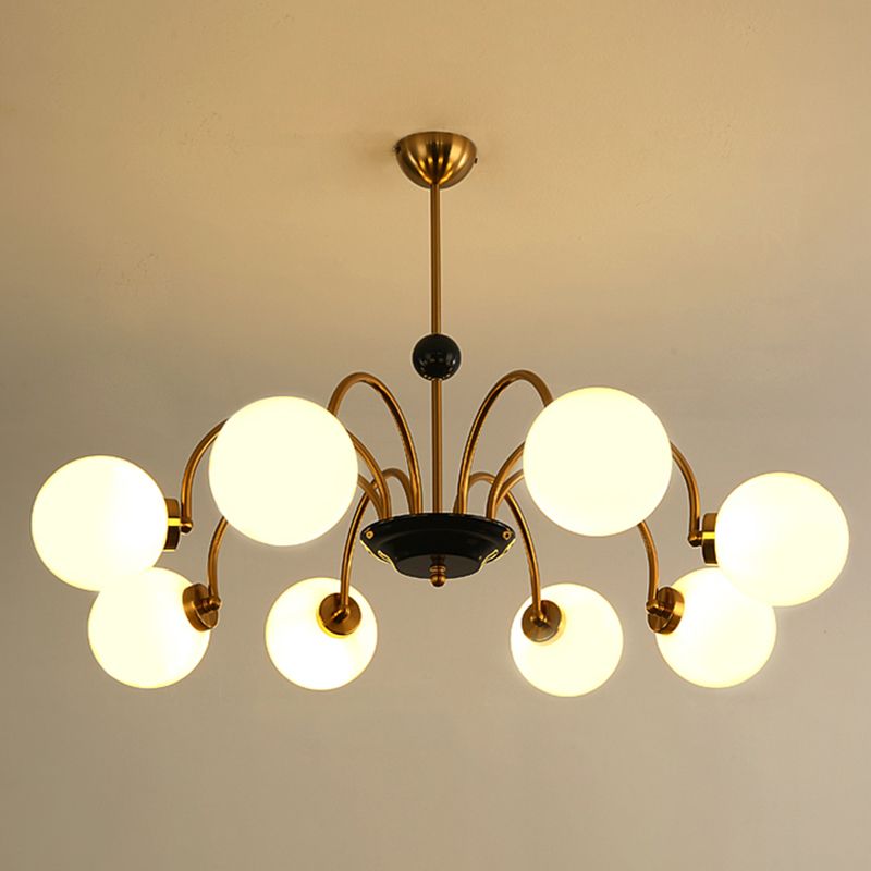 Luces de lámpara moderna con vidrio de ópalo blanco esmerilado para el dormitorio del comedor