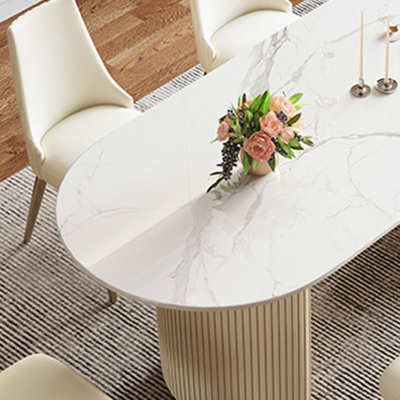 Oval Sintered Stone Dining Table Traditional Luxury Dining Table