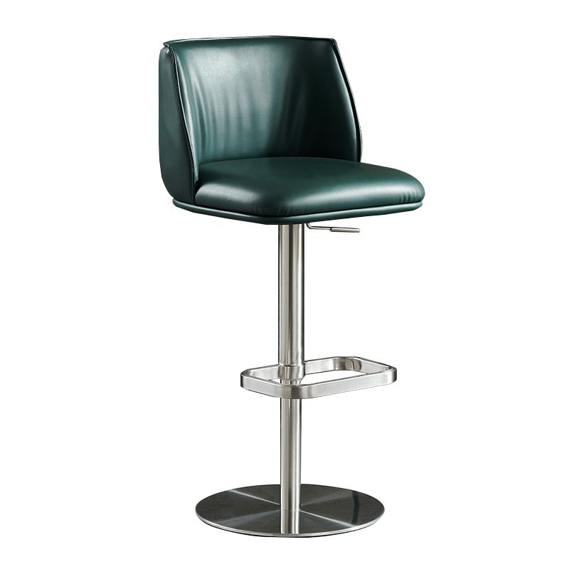 Modern Rotatable Backrest Counter Stool Stainless Steel Bar Stool with Pedal for Cafe