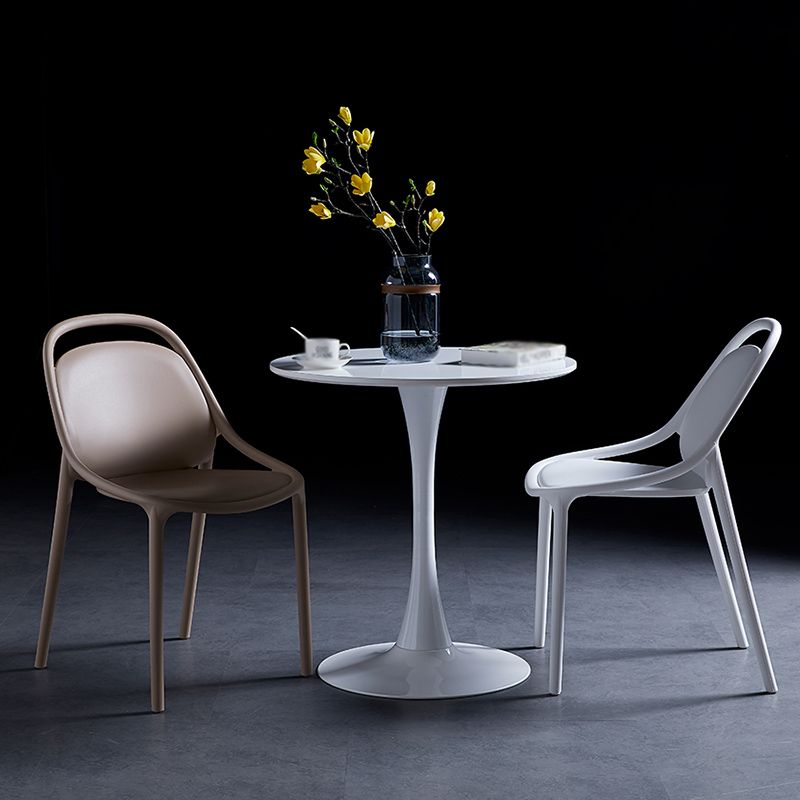 Contemporary Style Stackable Dining Chair Plastic Open Back Side Chair
