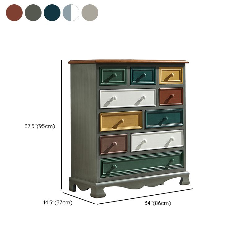 Coastal Storage Chest Dresser Solid Wood Dresser with 7/10/12 Drawers
