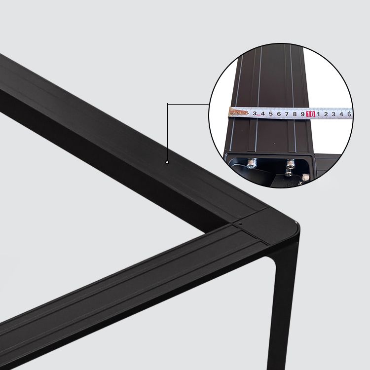 Rectangle Industrial Dining Table Sintered Stone Fixed Table with 4 Legs