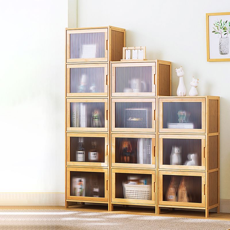 Scandinavian Accent Cabinet with Grooves Doors and Straight Legs