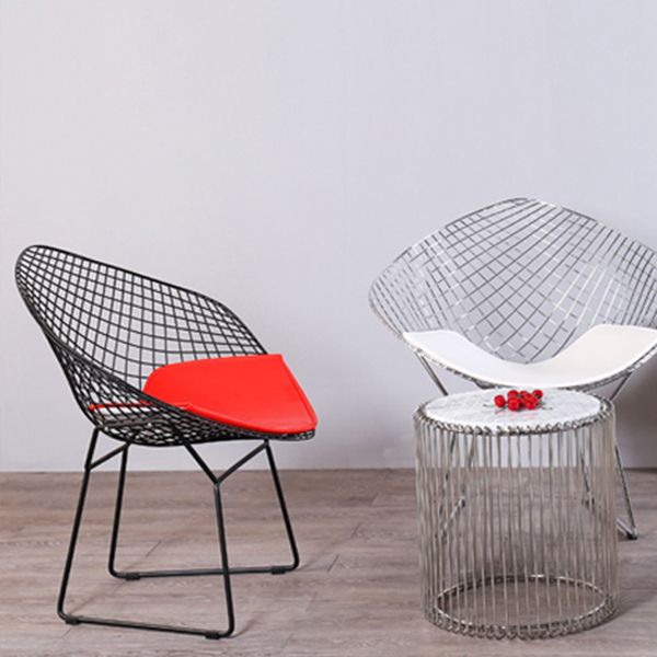 Sillas de comedor escandinavas sin brazos Sillas auxiliares de comedor tapizadas con patas de metal