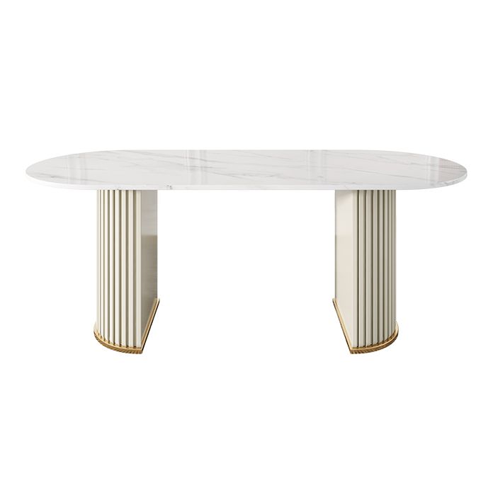 Metal Contemporary Free Form Indoor Table Sintered Stone Table for Dining Room and Kitchen