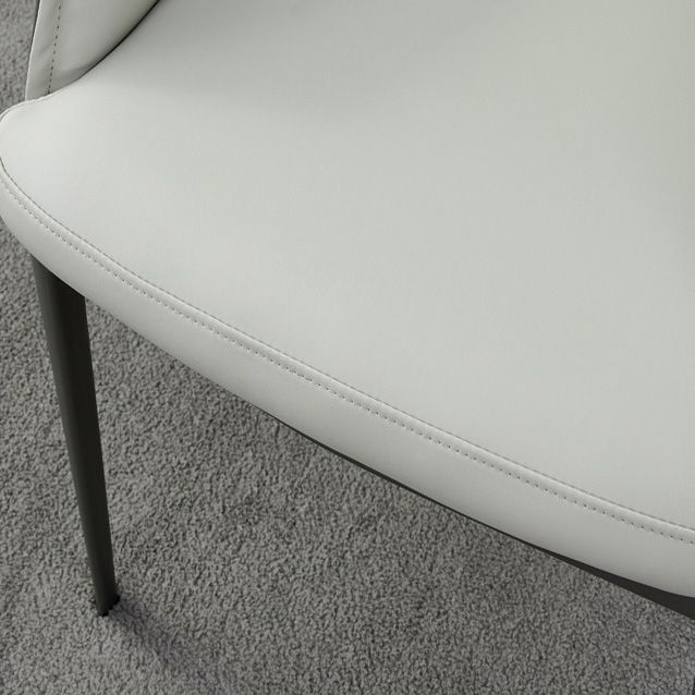 Upholstered Dining Chairs Faux Leather Arm Chairs with Metal Base