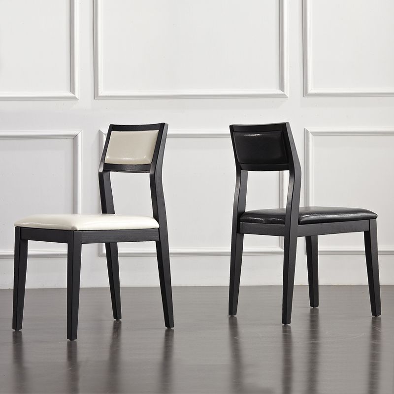 Eigentijdse stoelen Dining Armless Open Achterzijde stoelen met houten benen voor keuken
