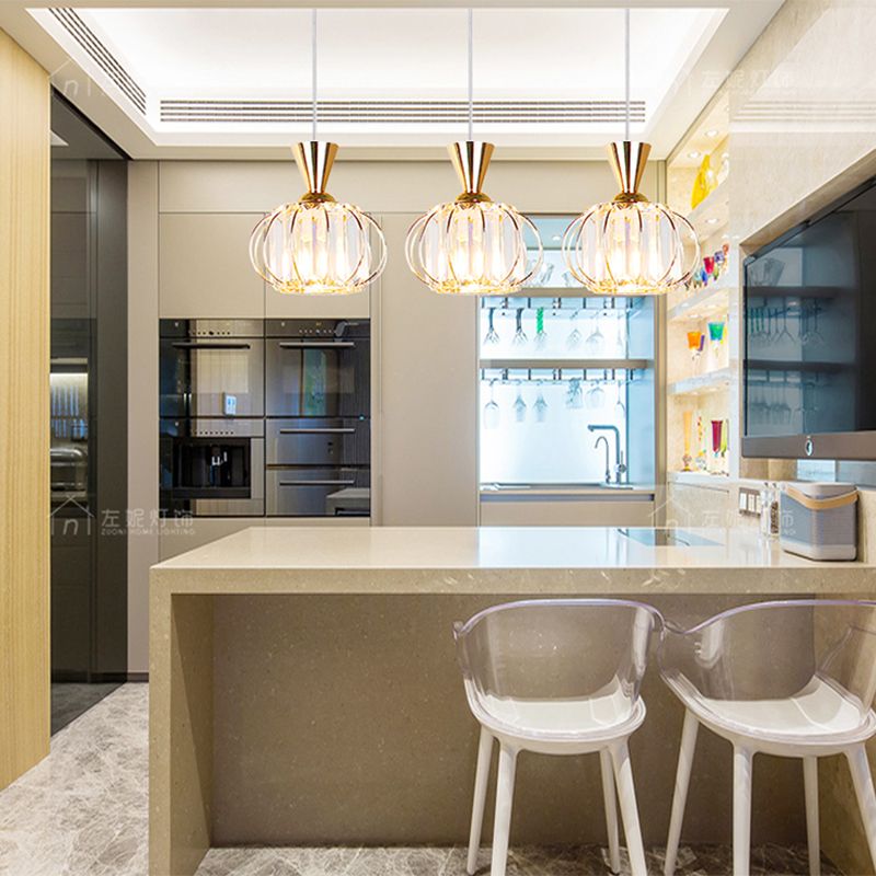 Lanterne salle à manger suspendue à la lumière du luminaire cristallin