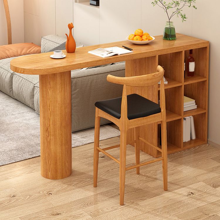 Contemporary Bar Set 1/2 Pieces Solid Wood Pub table with Upholstered Stools