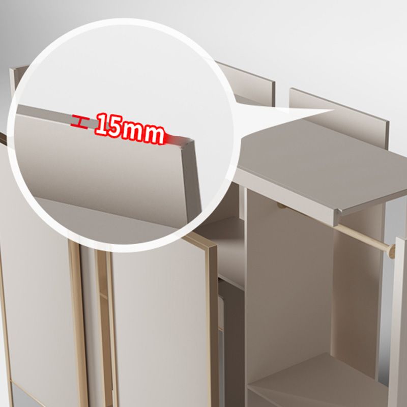 Modern Sliding Door Storage Cabinet Wooden Wardrobe Cabinet with Garment Rod