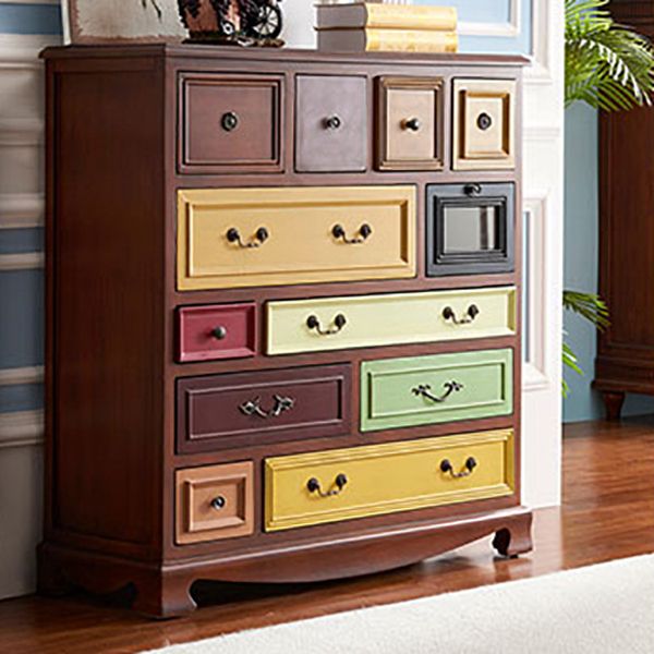 Coastal Storage Chest Dresser Wooden Dresser with Multi Drawers
