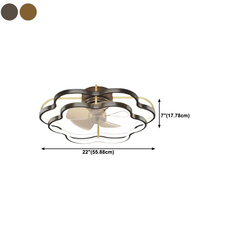 Geometric Shape Metal Ceiling Fans Modern Multi-Lights Ceiling Fan Lamp