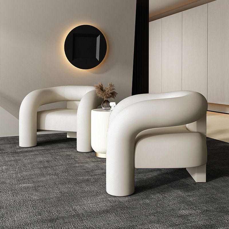 Solid Wood Frame Lounge Chair Arms Included Side Chair for Living Room