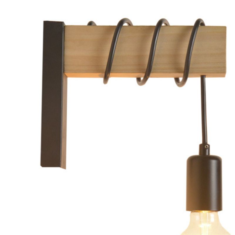 Bulb Shape Wood Vanity Sconce Light Modern Style 1-Light Vanity Mirror Lights