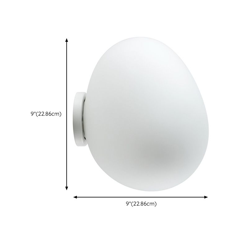 Modern Metal Wall Sconce Geometric Shape Vanity Lamp with Glass Shade