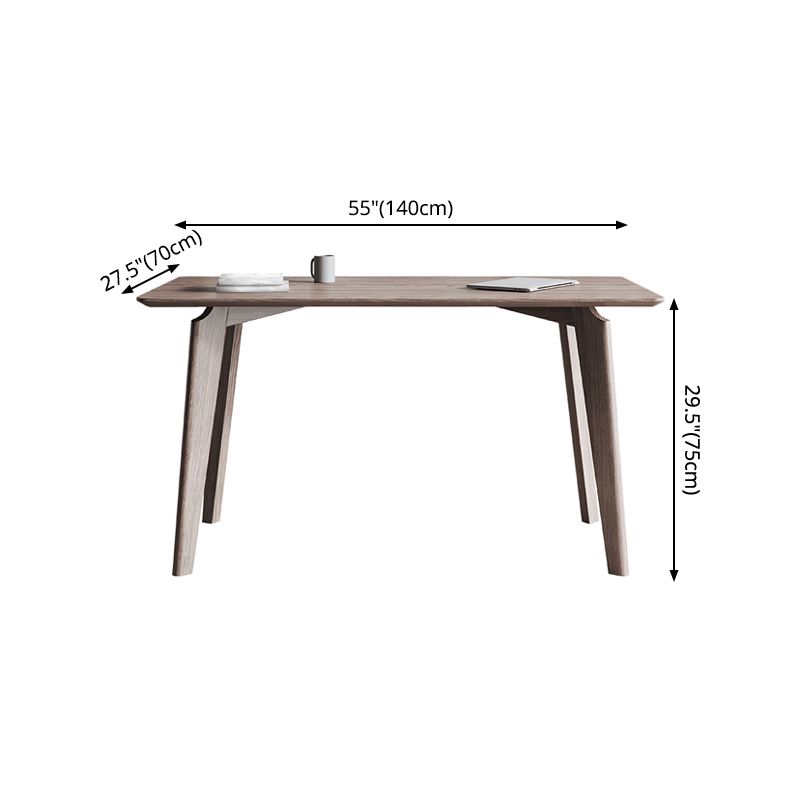 Rechthoek Casual eettafel Bruine toon vaste tafel met Ashwood massief hout