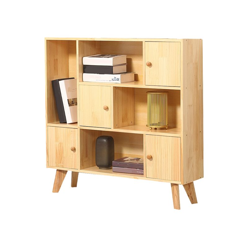 Standard Wooden Bookcase Modern Natural Bookshelf with Shelves