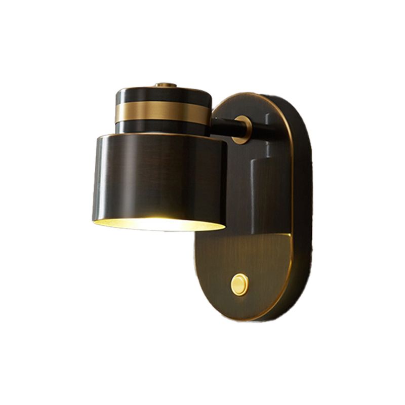 1-Light Adjustable Wall Light Modern Metal Wall Lights in Black