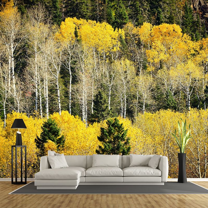 Contemporary Forest Mural Wallpaper Decorative Mildew Resistant Wall Art