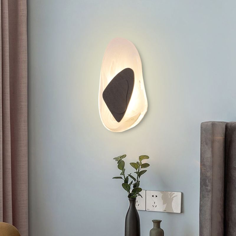 Illuminazione a parete di vetro contemporanea a 1 luce geometrica di sconde per soggiorno