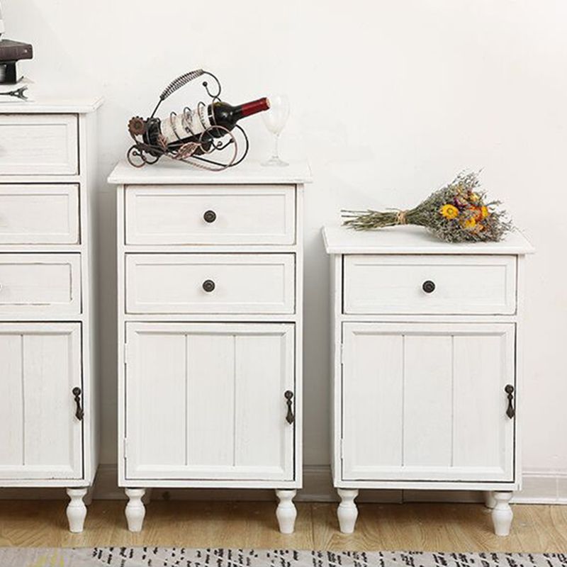 Industrial Accent Cabinet with 1 Door Turned Legs Storage Cabinet with Drawers