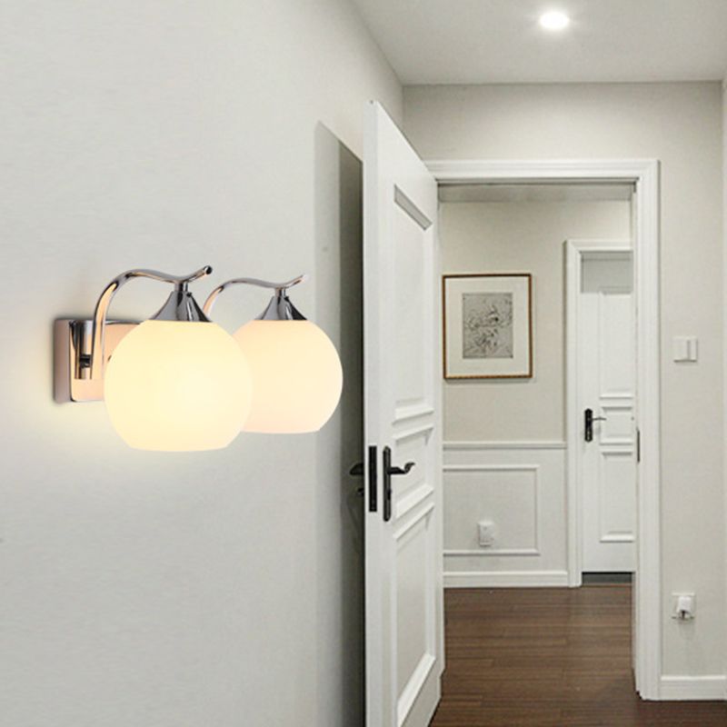 Modern Vanity Lighting Glass Shade Wall Light Fixture for Bathroom