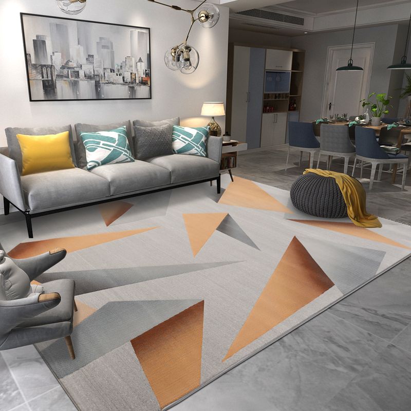 Contemporary Graphic Print Area Carpet Polyester Indoor Rug Washable Rug for Home Decoration