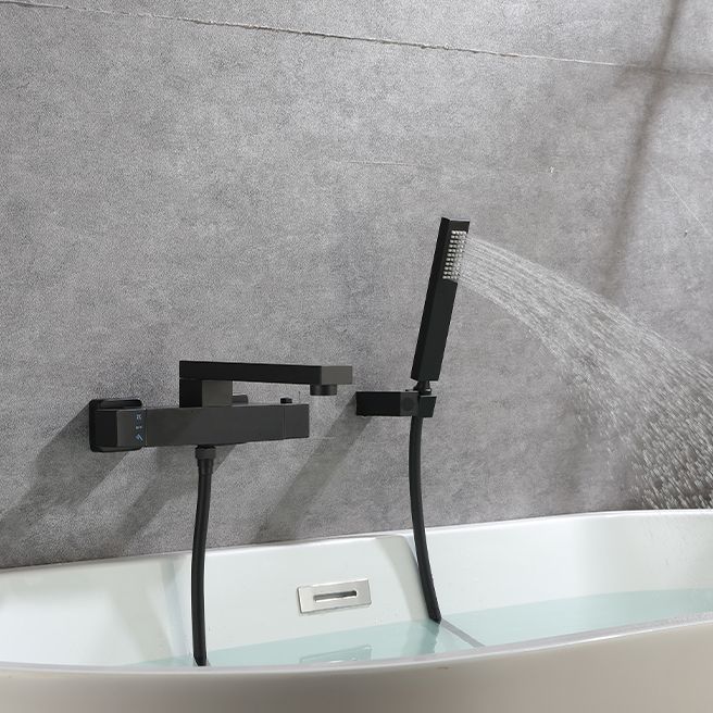 Modern Bathroom Faucet Wall Mounted Fixed Knob Handle Faucet Tub