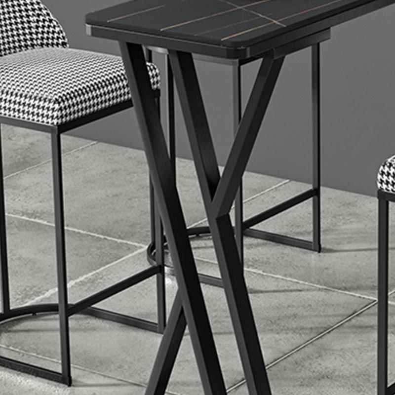 Industrial Rectangle Top Counter Table 42-inch Height Table for Coffee Shop