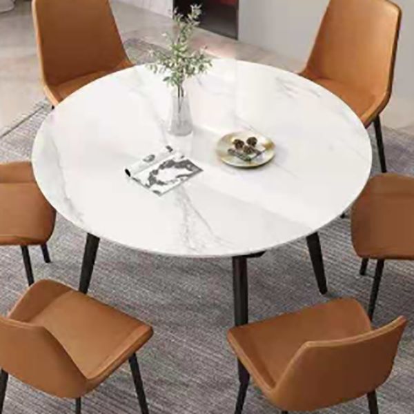 Muebles para el hogar de piedra de comedor de estilo contemporáneo de 4 pies con pierna de metal