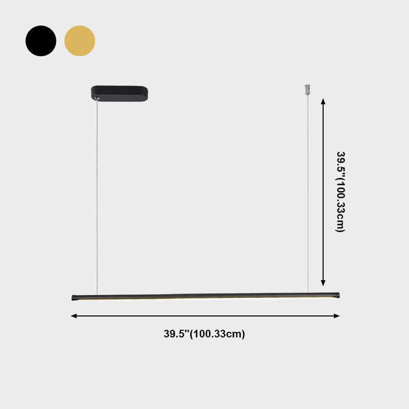 Accesorios de iluminación lineal modernos Luz de techo colgante de metal
