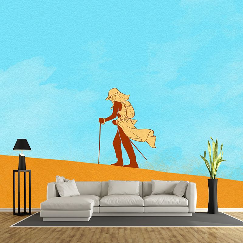 Eco-friendly Wall Mural Wallpaper Desert Illustration Sitting Room Wall Mural