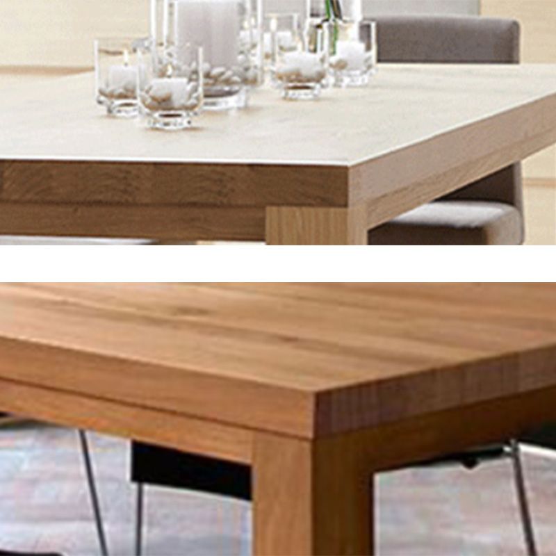 Rectangle 4 Legs Dining Table Modern Style Pine Wood Table for Kitchen