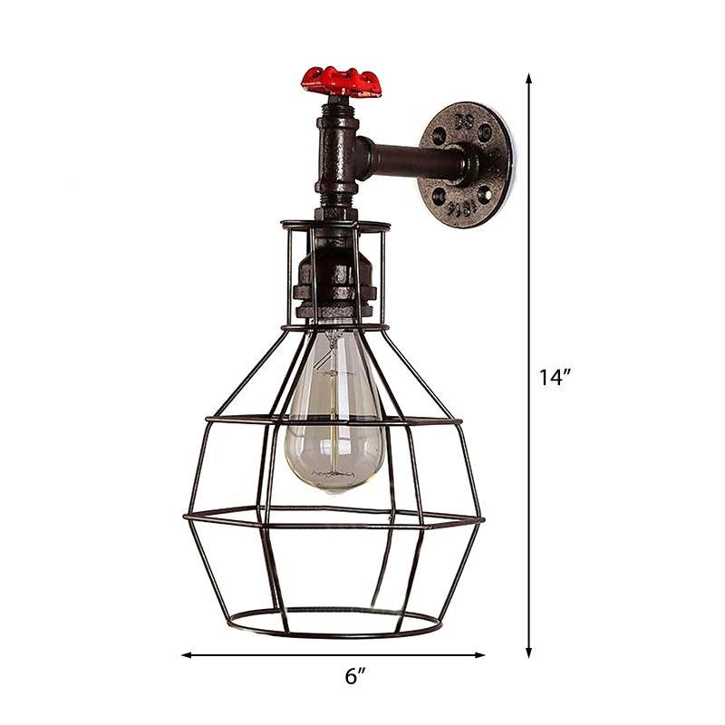 Globe Caged Corridor Wall Light Schaft