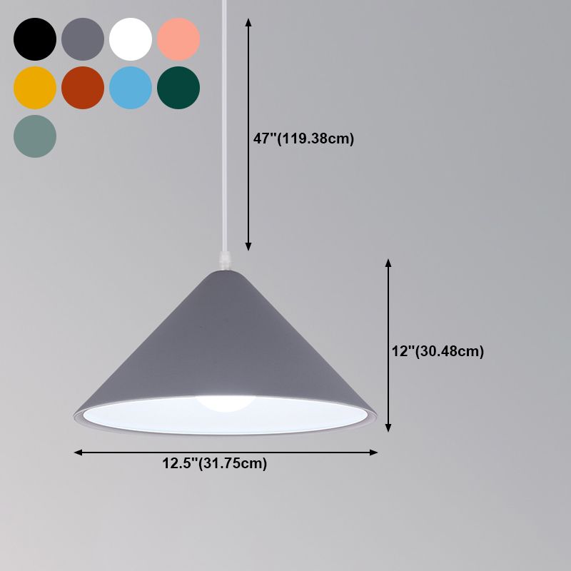 1-Licht-Speisesaal Anhänger Makkaron mehrfarbiger Hanglicht mit konischem Metallschatten