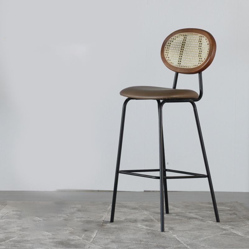 Contemporary Low Back Dining Stool Armless Bar Stools with Cushion