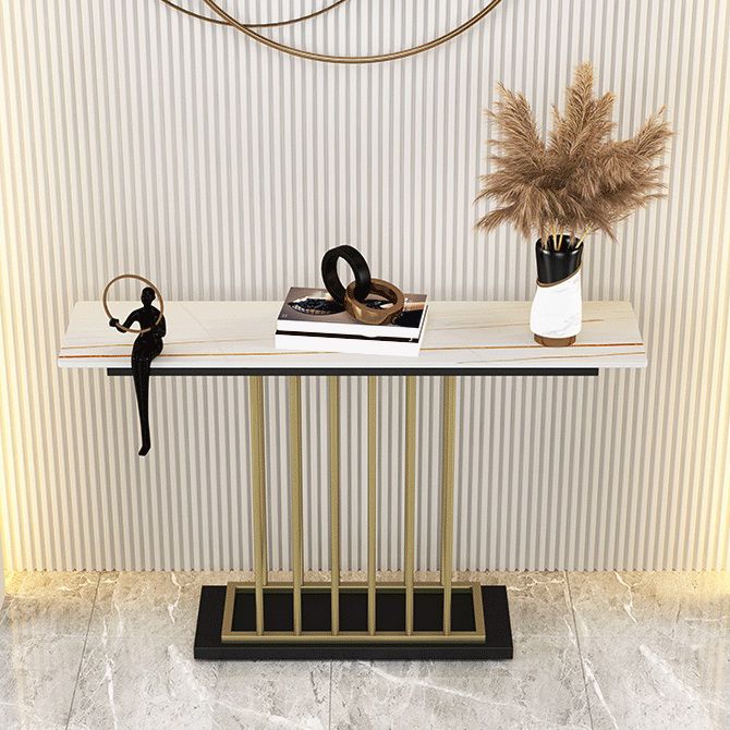 Contemporary Rectangle Console Table Antique Finish Console Sofa Table