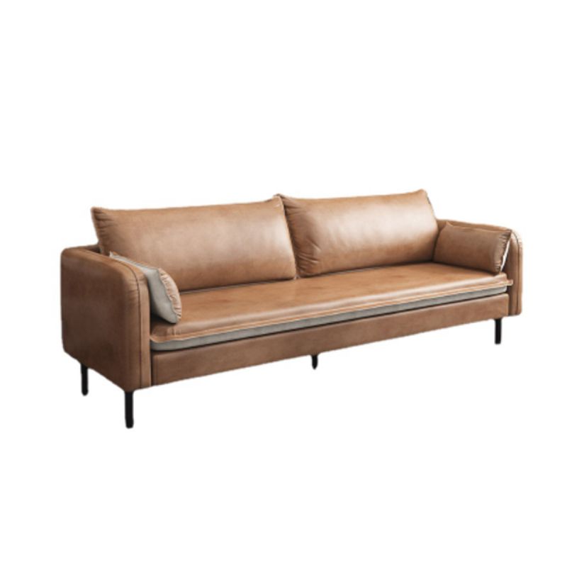 Faux Lederkissen Sofa 3-Sitzung 30,7 "Hochquadrat-Arm Loveseat