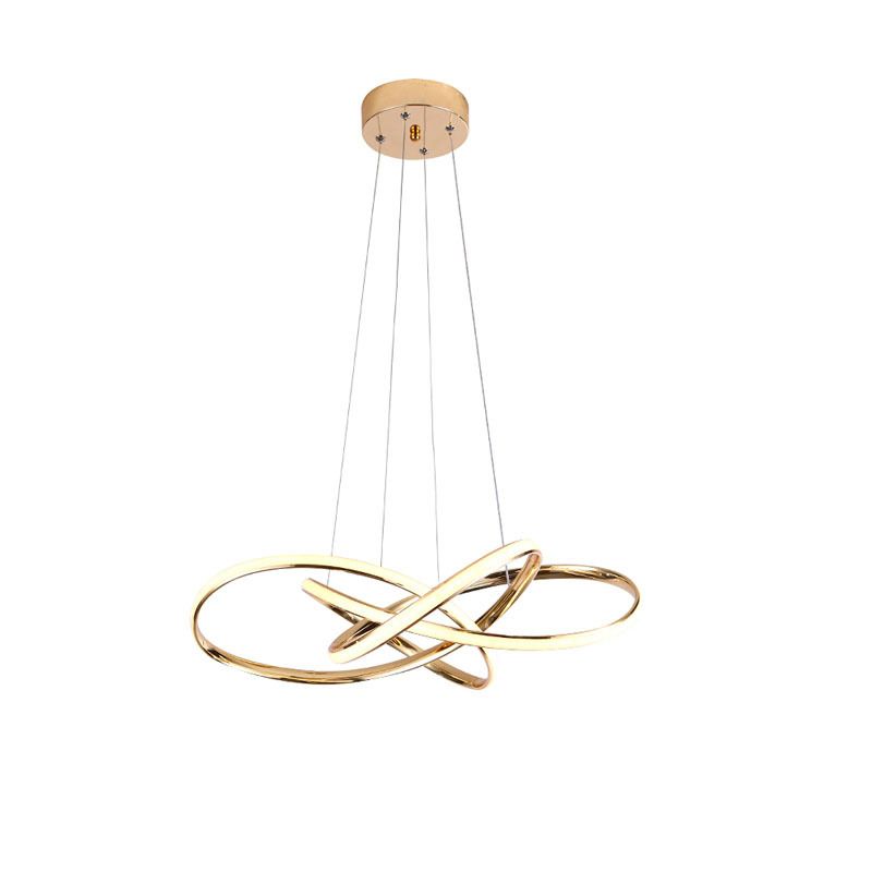 Modern Simplicity Spiral LED Chandelier Light Fixtures Metallic Hanging Pendant Lights for Restaurant