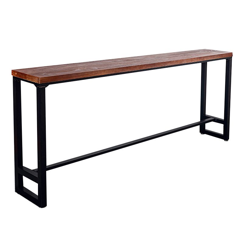 Modern Bar Table Black Iron Solid Wood Pub Table for Outdoor