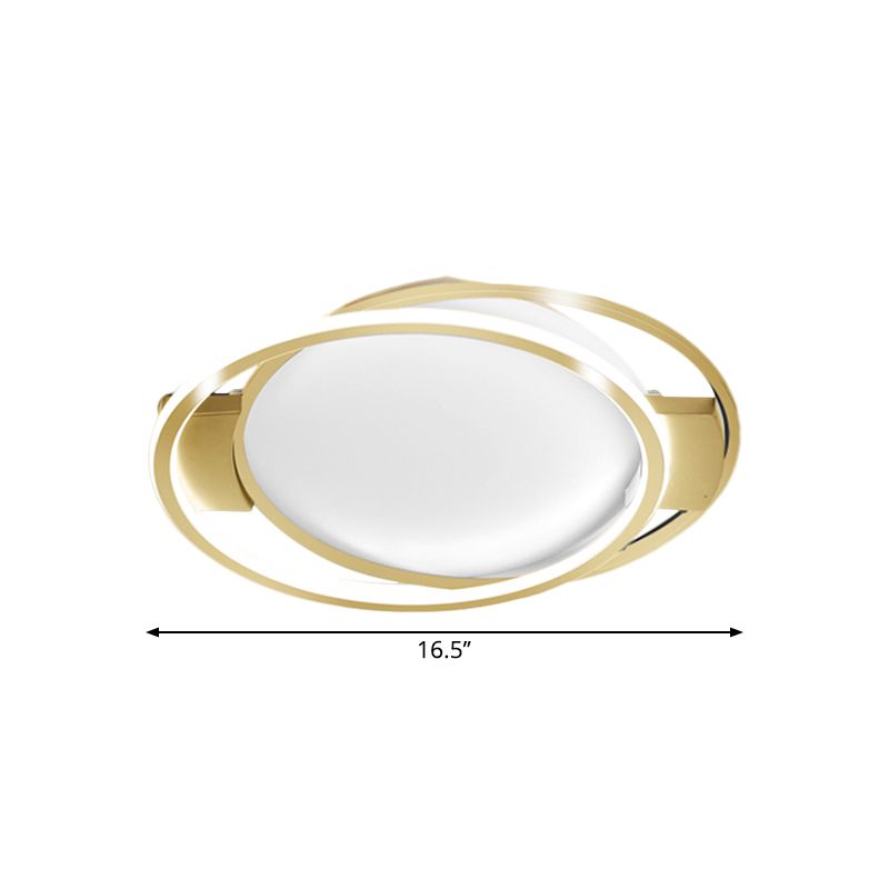 Gold Dual Ring Flush Lighting Minimalismus LED Metallic Flush Mount Lampe im warmen/weißen Licht