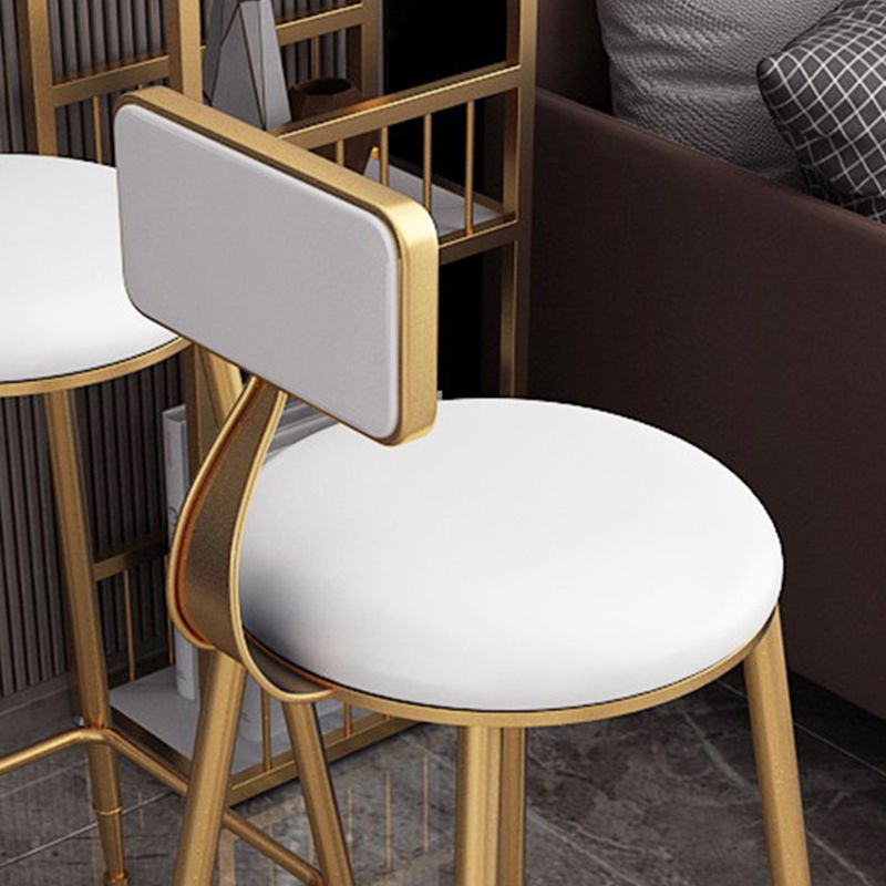 Glam Low Back Dining Stools Armless Bar Stools with Metal Base