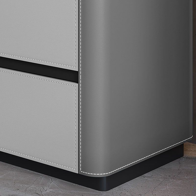 Contemporary Stone Chest Bedroom Vertical Storage Chest in Gray with Drawers