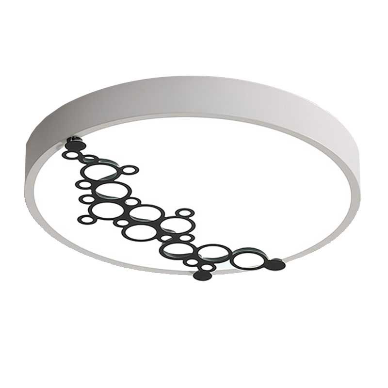 Round/Square Bedroom Flush Light 16"/19.5" Wide Simple Iron LED Flushmount with Bubble Pattern, White Light