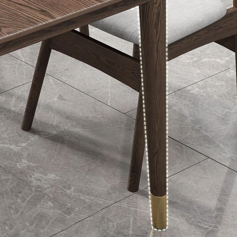 Rectangular Solid Wood Dining Table Modern Natural-brown Furniture with 4 Legs for Home